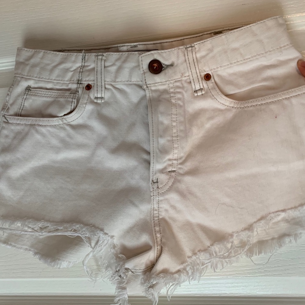 Free people white denim shorts